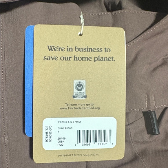 New with tags Patagonia Tres 3 in 1 Parka size small Dusky Brown - Picture 2 of 5